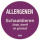 Allergie sticker 'Schaaldieren' rond 25 mm, 1000/rol