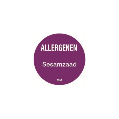 Allergie sticker 'Sesamzaad' rond 25 mm, 1000/rol