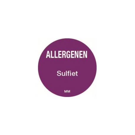 Allergie sticker 'Sulfiet' rond 25 mm, 1000/rol