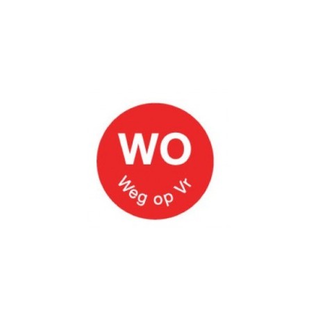 Perm. Sticker 'Wo weg op Vr' 1000/rol