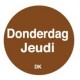 Permanente Sticker 'Donderdag' 1000/rol